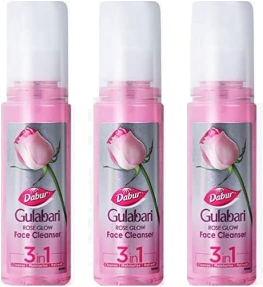 Dabur Gulabari Rose Glow Face Cleanser, 100 ml (Pack of 3)  Free Shipping